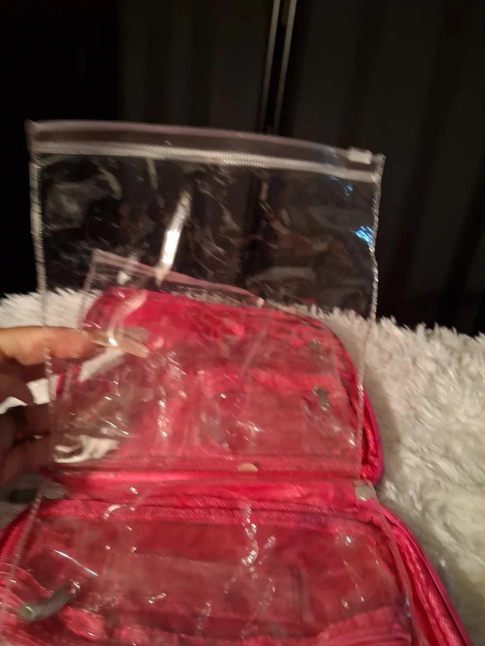 Quilted Pink Jewelry  Bag with Chain Detail